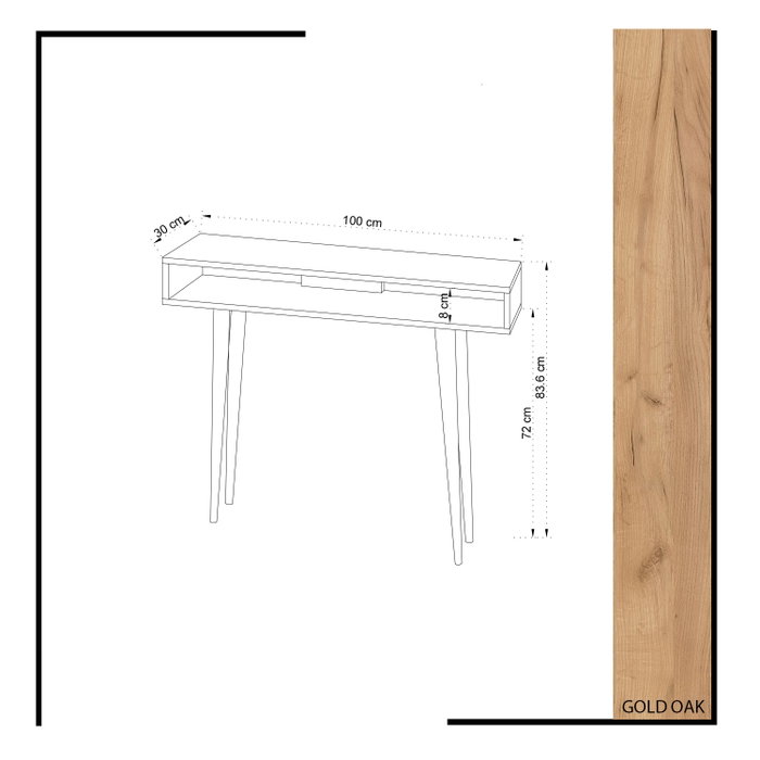 Hanah Home Aparador 2 Niveles Roble y Blanco 100x83.6x30 cm